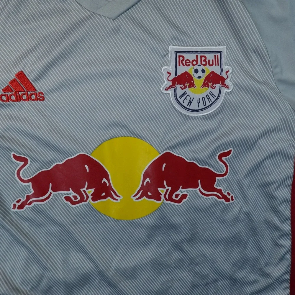 New York Red Bulls Jersey Mens M Gray Adidas 25 MLS Soccer Futbol Football Shirt